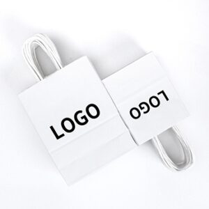 White blank custom logo paper shopping bags